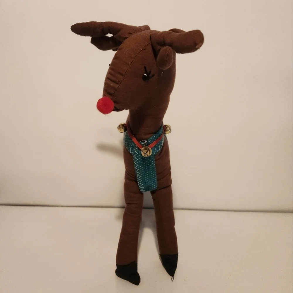 12” Handmade Plush Reindeer Decor Throw Pillow